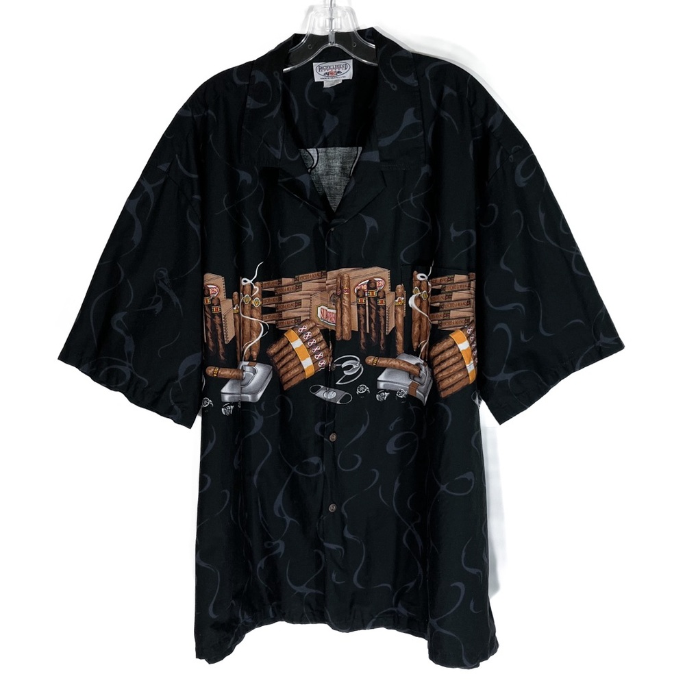 Vintage Pacific Legends Hawaiian Shirt Camp Mens 3XL Button Down Cigars Smoke